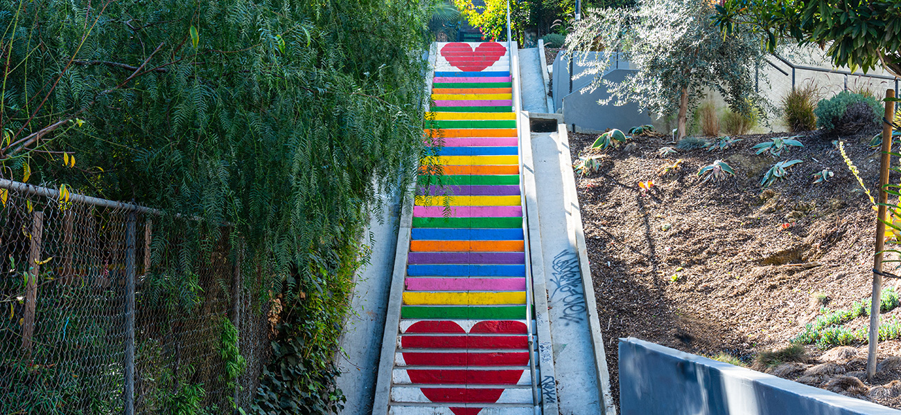 Colorful Silver Lake staircase