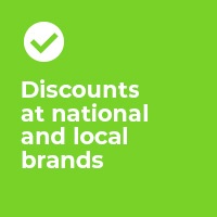 Discount at national and local brands